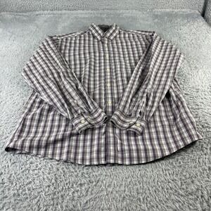 Eddie Bauer Mens Wrinkle Free Relaxed Fit Plaid Button Up Shirt Large